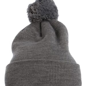 Pom-Pom Cuffed Knit Beanie
