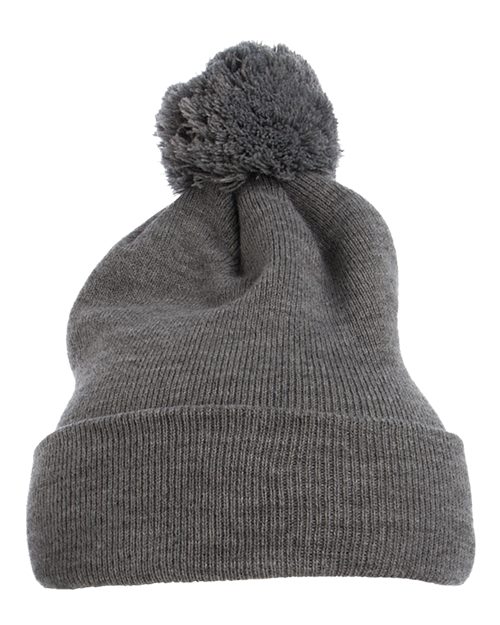 Pom-Pom Cuffed Knit Beanie