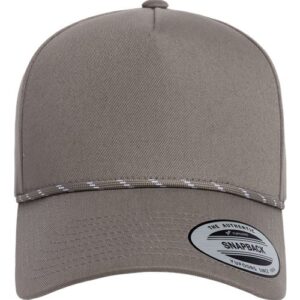 Retro Cotton Blend Five-Panel Rope Cap