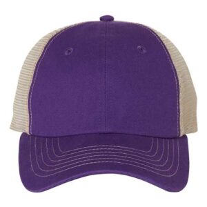 Contrast-Stitch Mesh-Back Cap