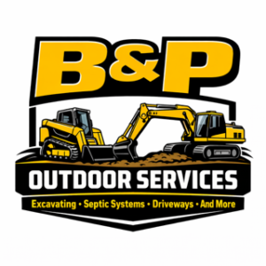 B&P Outdoor Services logo artwork prepared for signage