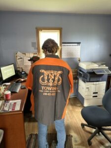 Z's Towing hooded sweatshirt with embroidered lettering